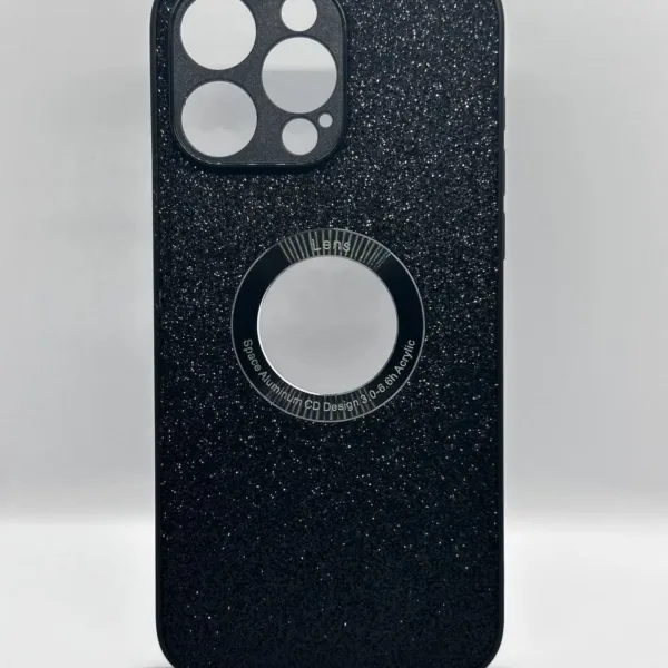 Искрящ, черен, луксозен калъф RT-13 за iPhone15 plus