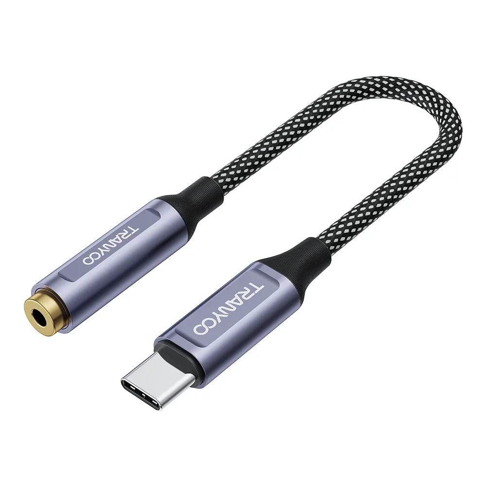 Type C към 3.5mm, плетен аудио адаптер Т-Е8