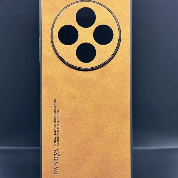 Луксозен гръб с наподобяващо алкантара покритие кафяв за Xiaomi Redmi 14C RT-10