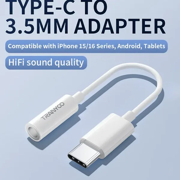 Tranyoo T-E7 преходен кабел Type C към AUX